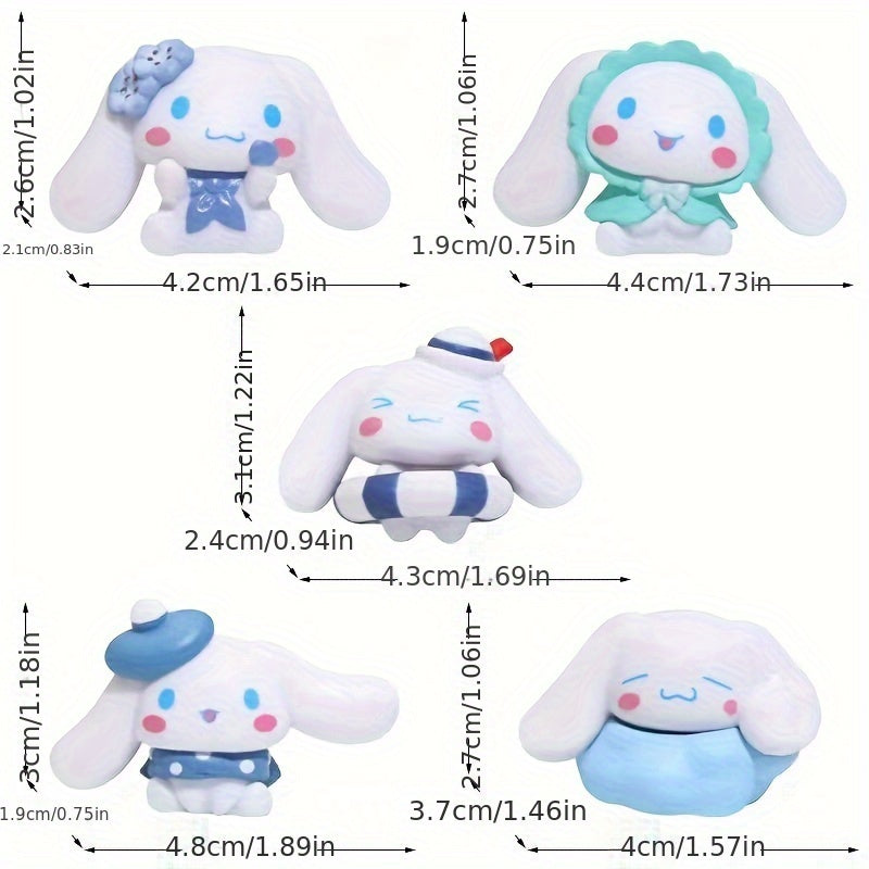 5pcs Adorable Cartoon Animation Dolls - Novelty Toys for Creative Play, Birthday Party Gifts, Home Office Decorations, Cake Toppers, and Cute Collectibles - Authorised Product with Vibrant Colors and Durable Design