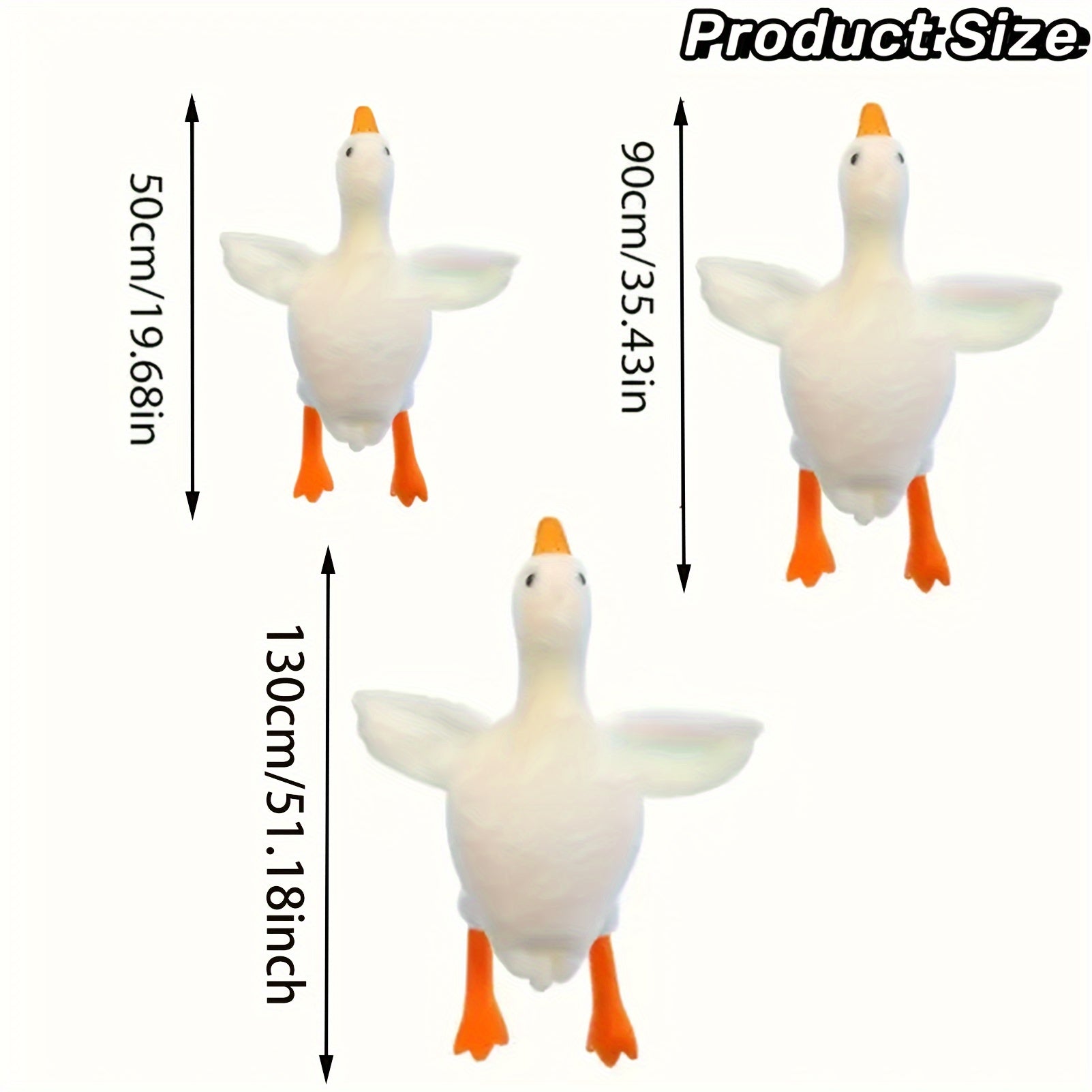 3 Sizes Big White Duck Plush Toys Cute Animal Stuffed Soft Dolls Floor Mat Home Decor Girls Birthday Gifts Not Suitable for Sleeping Thanksgiving Gifts Halloween Chirstmas Decor Gifts