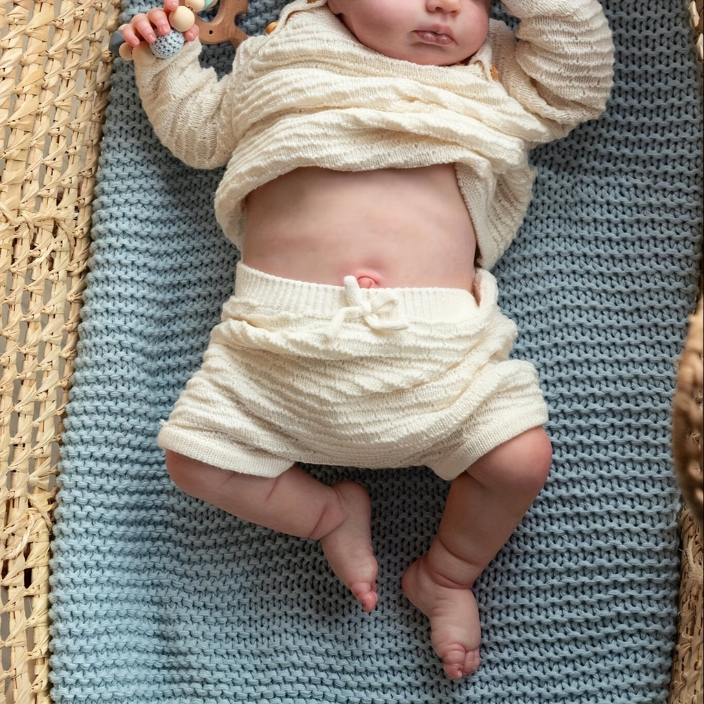 19in/49cm Soft Body Realistic Reborn Sleeping Newborn Doll - Dolls & Accessories - Full Vinyl Construction, Can Bath, 2 Outfits Included, Perfect for Halloween and Christmas Gift, Lifelike Details, Collectible and Cuddle-Frie