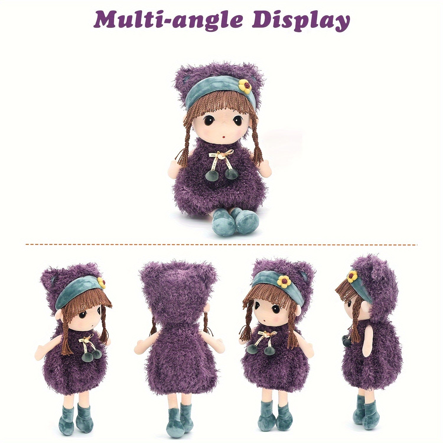 15.7 inch Soft Plush Girl Dollls, Stuffed Figure Toys Cute Rag Dolls gifts for Kids, Children, Girls Christmas Birthday.