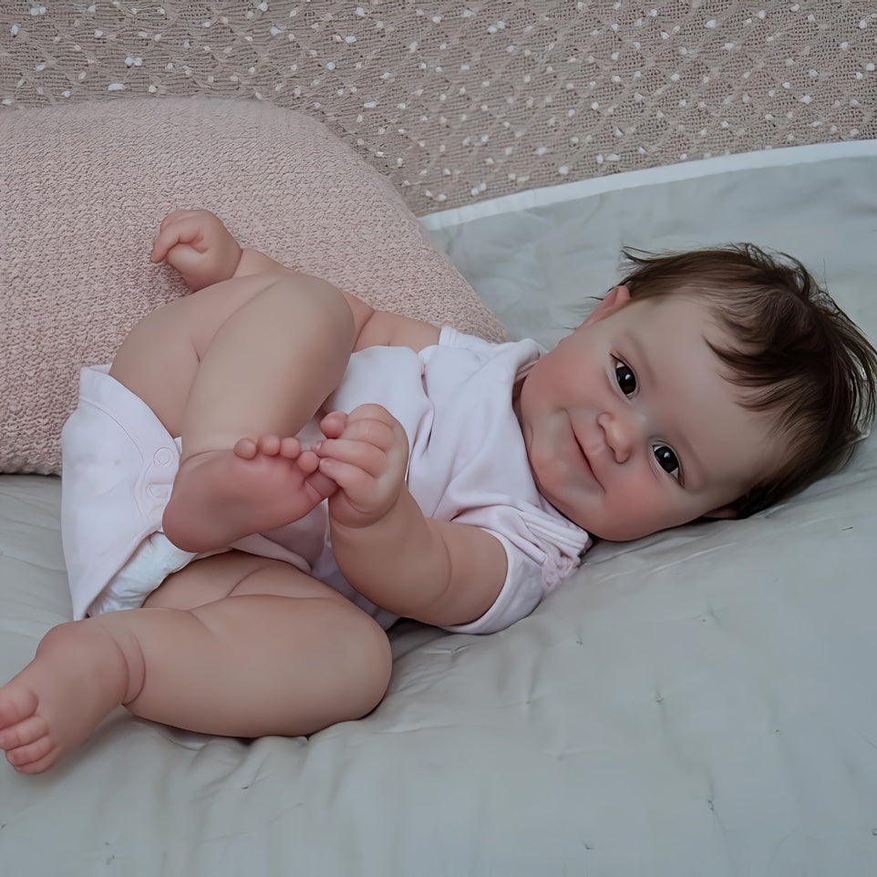 TERABITHIA 20 Inches So Truly Rooted Hair Sweet Smile Lifelike Reborn Baby Doll Crafted In Full Body Silicone Vinyl Anatomically Correct Realistic Newborn Girl Dolls Bath Toy For Girls