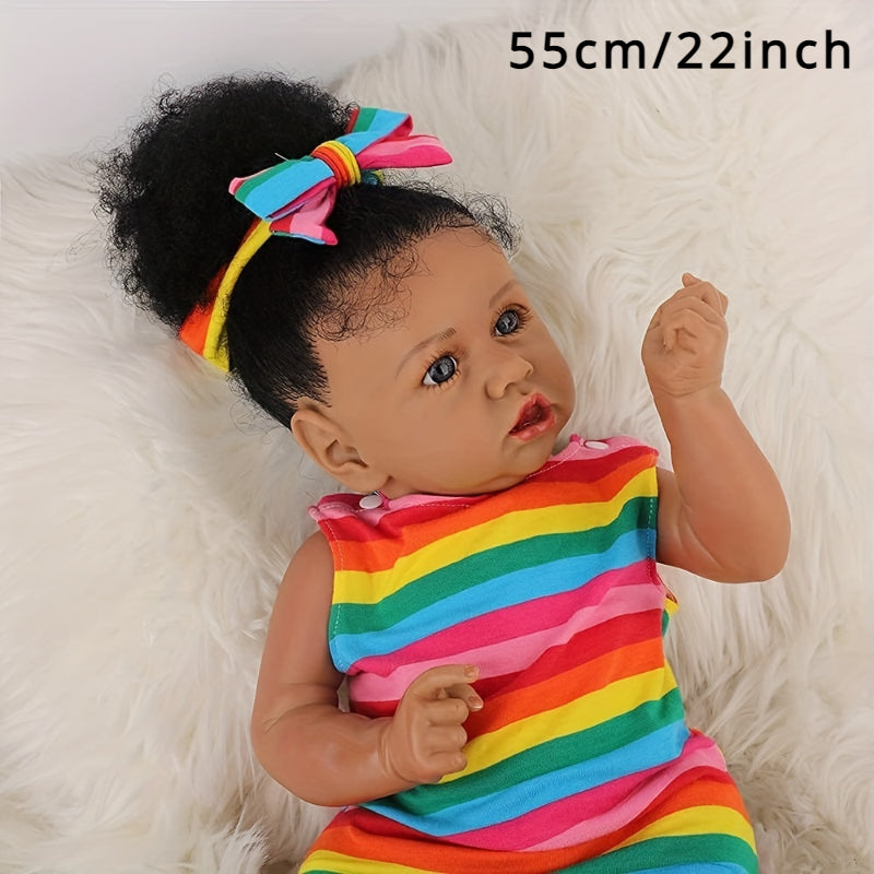 22inch Soft Body 55cm Reborn Dolls Real Life Girl Doll for Halloween, Christmas Gift