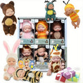 Cute 6-piece set of mini children's dolls - Washable, with animal costumes - Perfect birthday and holiday gifts for girls and boys, Christmas/Halloween gifts, Easter gifts