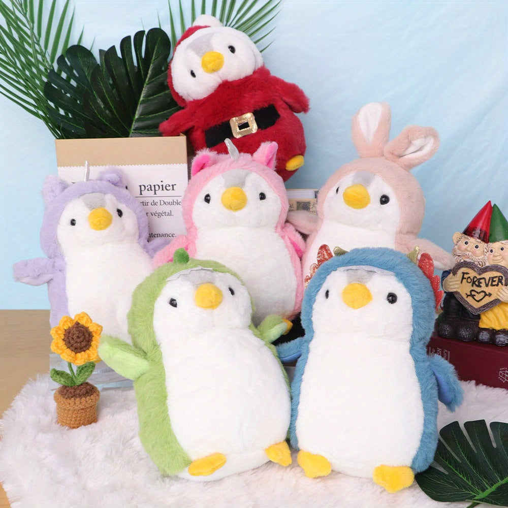 Plush Penguin Dolls Set, Soft Polyester Stuffed Animals for All Ages, Colorful Assorted Penguin Toys, Ideal for Gifting and Collectibles - 0+ Age Group