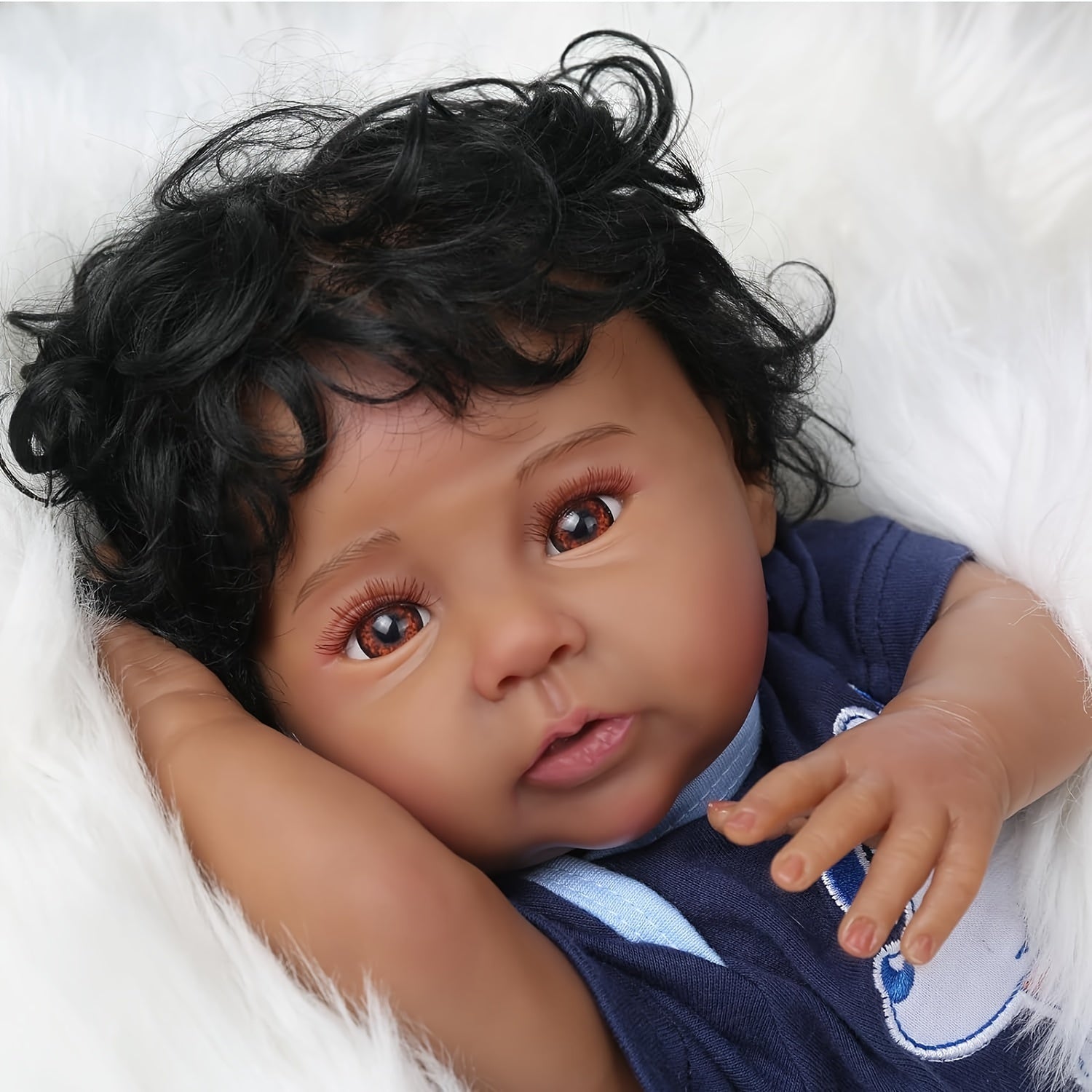 KAZD Black Reborn Baby Dolls - 20 inch Reborn Baby Dolls African American, Lifelike Baby Doll That Look Real Weighted Soft Body with Accessories Gift Set for Girls Boy Age 3+