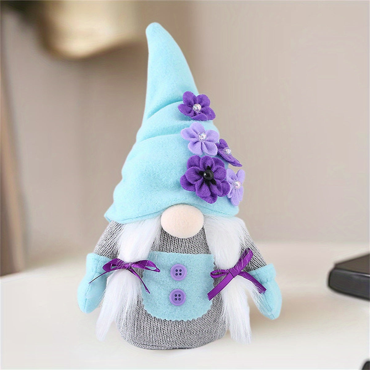 Mother's Day Gnome Decorations 3D Flower Scandinavian Nisse Collectible Dolls Ornaments for Home