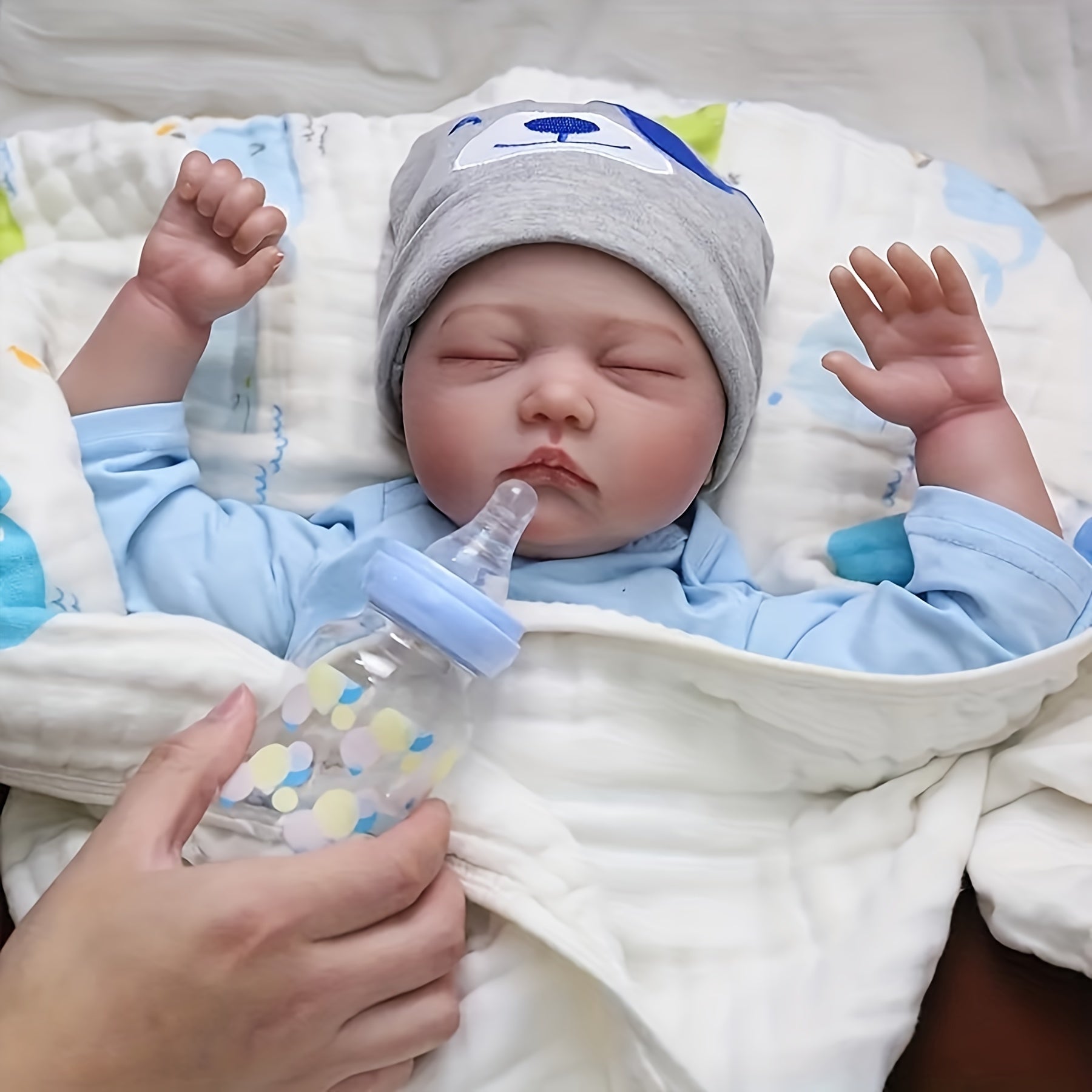 22inch 55cm Reborn Baby Dolls Real Life Soft Silicone Vinyl Realistic Reborn Dolls, Reborn Gentle Touch Dolls Handmade Toy Halloween, Christmas Gift