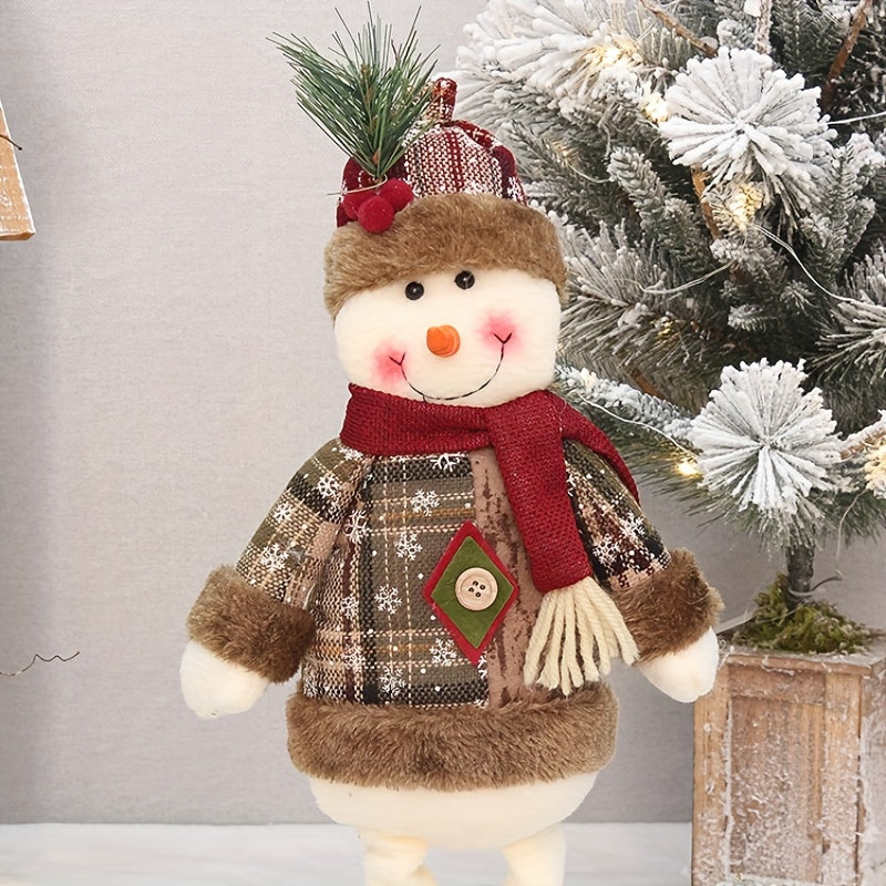 1pc/3pcs, Christmas Dolls Tree Decor New Year Ornament Reindeer Snowman Santa Claus Standing Doll Navidad Decoration Merry Christmas