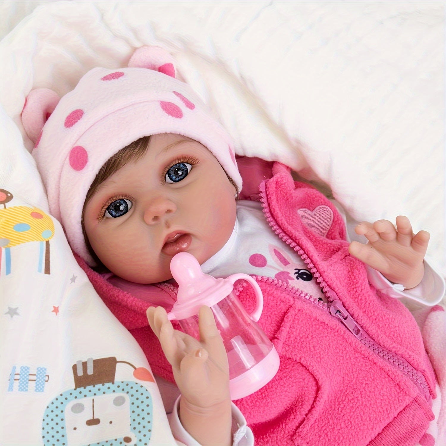 Reborn Dolls 20inch 50cm Realistic Newborn Bebe Girl Soft Silicone Vinyl Baby Dolls Toy With Plush Pink Giraffe For Kids Christmas Gift