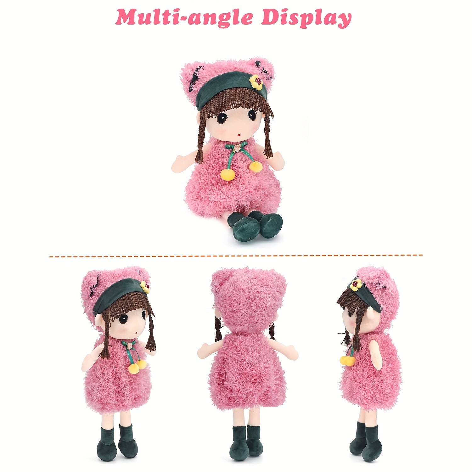 15.7 inch Soft Plush Girl Dollls, Stuffed Figure Toys Cute Rag Dolls gifts for Kids, Children, Girls Christmas Birthday.