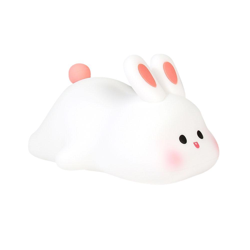2pcs Collectible Dolls LED Cute Rabbit Night Light ABS Silicone USB Rechargeable Bedside Night Light Touch Sensor for Bedroom Decoration