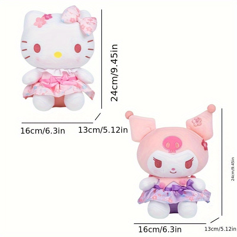 Sanrio Kuromi & Hello Kitty Plush Dolls - Cute Soft Stuffed Animal Toys, Pink & Mixed Colors, Perfect for Mother’s Day, Birthdays & Holidays, Stuffed Plushies