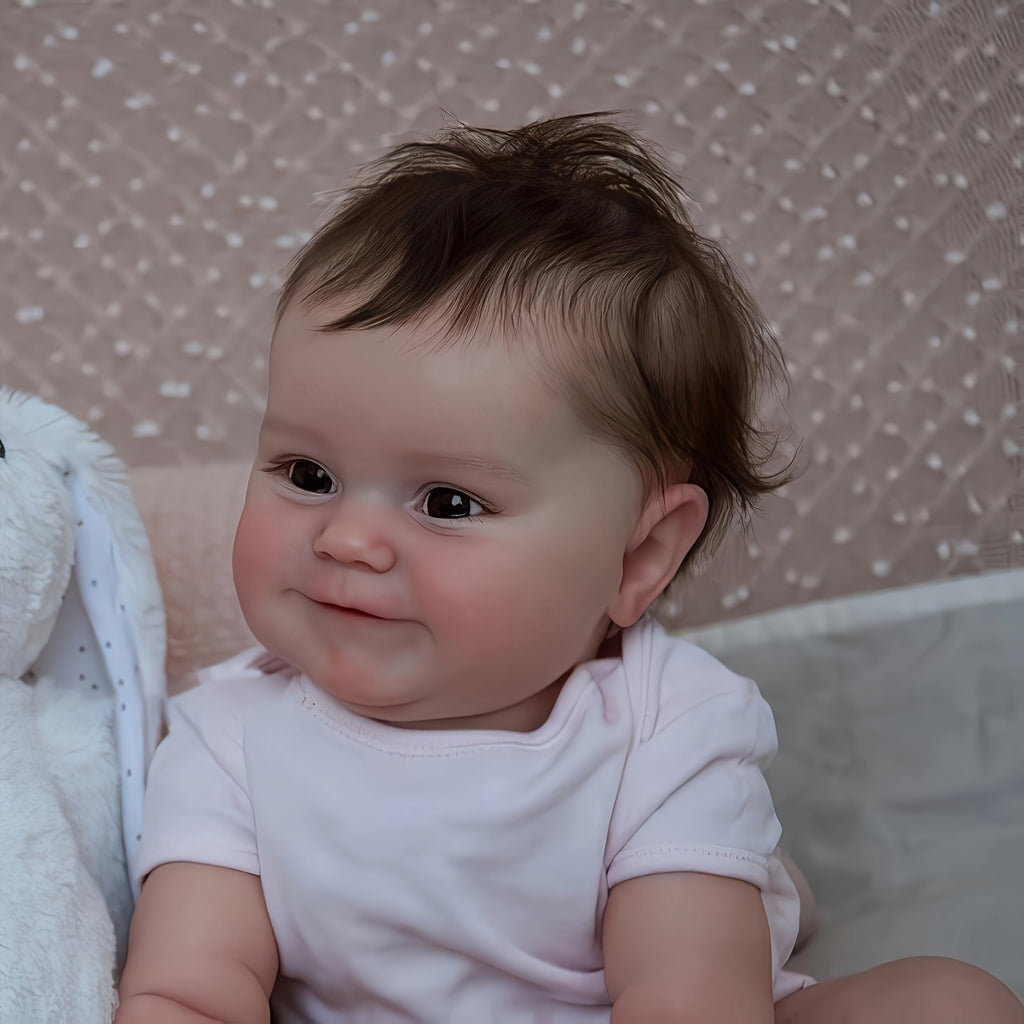 TERABITHIA 20 Inches So Truly Rooted Hair Sweet Smile Lifelike Reborn Baby Doll Crafted In Full Body Silicone Vinyl Anatomically Correct Realistic Newborn Girl Dolls Bath Toy For Girls