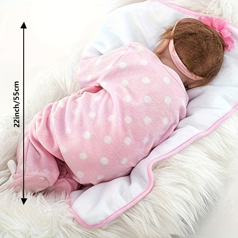 Reborn Doll 22 Inch Lifelike Reborn Baby Dolls, Newborn Girl Doll With Realistic Veins, Handmade Vinyl With Weighted Cloth Body, Advanced Painted Gift Set For Kids Age 3+