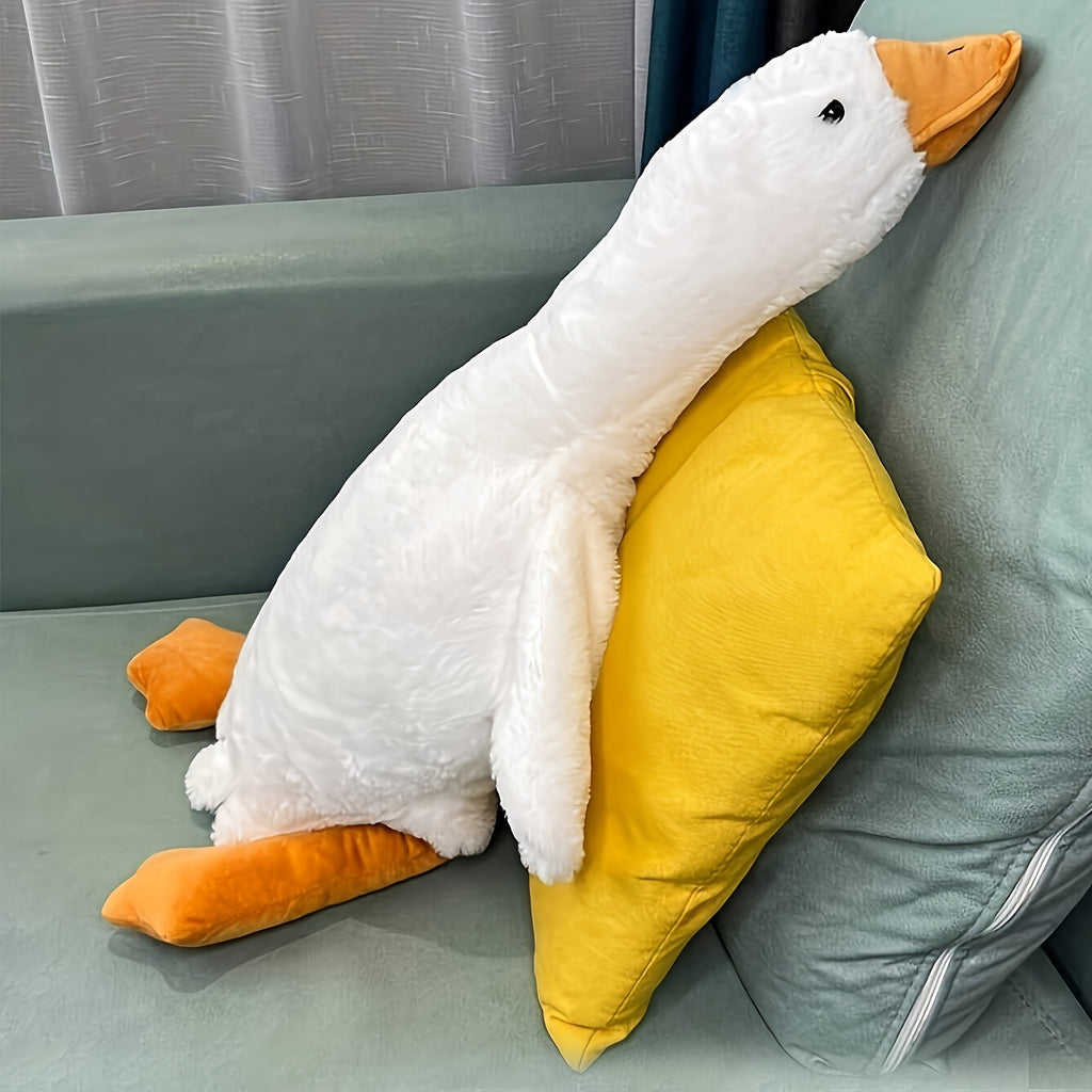 3 Sizes Big White Duck Plush Toys Cute Animal Stuffed Soft Dolls Floor Mat Home Decor Girls Birthday Gifts Not Suitable for Sleeping Thanksgiving Gifts Halloween Chirstmas Decor Gifts