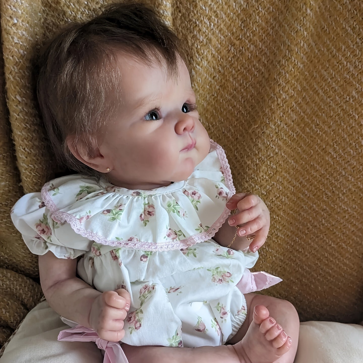 Newborn Baby Doll, 18 Inch Reborn Baby Dolls Soft Touch Baby Doll, Lifelike Realistic Real Looking With Veins Handrooted Hair Toddler For Kids Birthday/Christmas Gifts