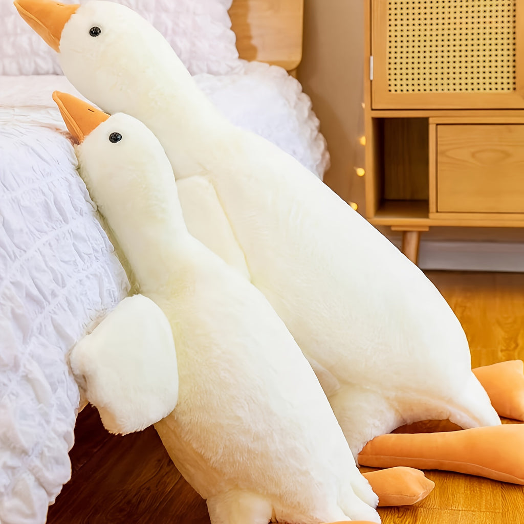 3 Sizes Big White Duck Plush Toys Cute Animal Stuffed Soft Dolls Floor Mat Home Decor Girls Birthday Gifts Not Suitable for Sleeping Thanksgiving Gifts Halloween Chirstmas Decor Gifts