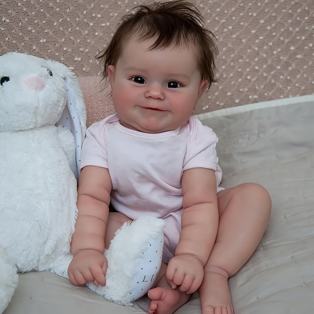 TERABITHIA 20 Inches So Truly Rooted Hair Sweet Smile Lifelike Reborn Baby Doll Crafted In Full Body Silicone Vinyl Anatomically Correct Realistic Newborn Girl Dolls Bath Toy For Girls