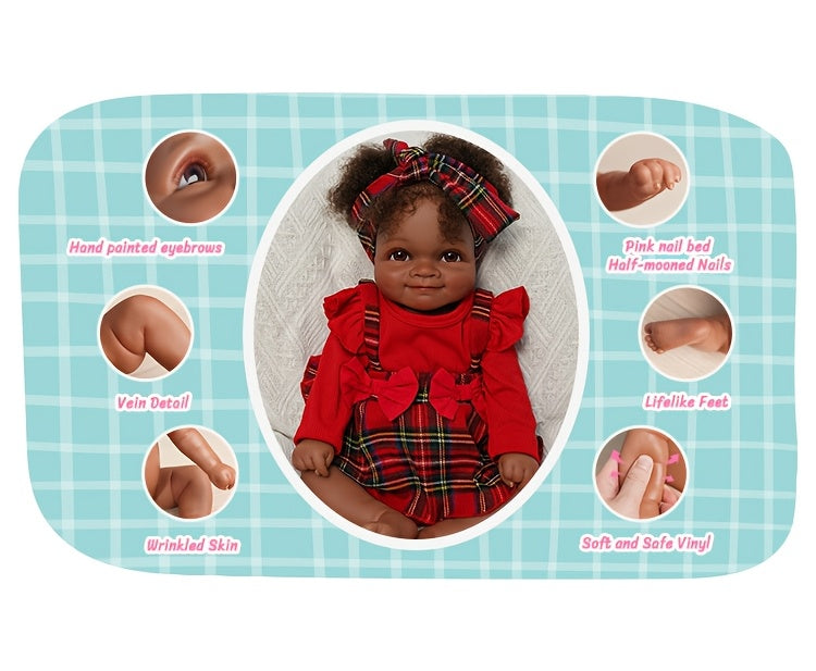 VACOS Lifelike Reborn Baby Dolls - 20-inch Washable Realistic Newborn Baby Black Girl Full Vinyl Waterproof Body That Look Real and Gifts for Kids