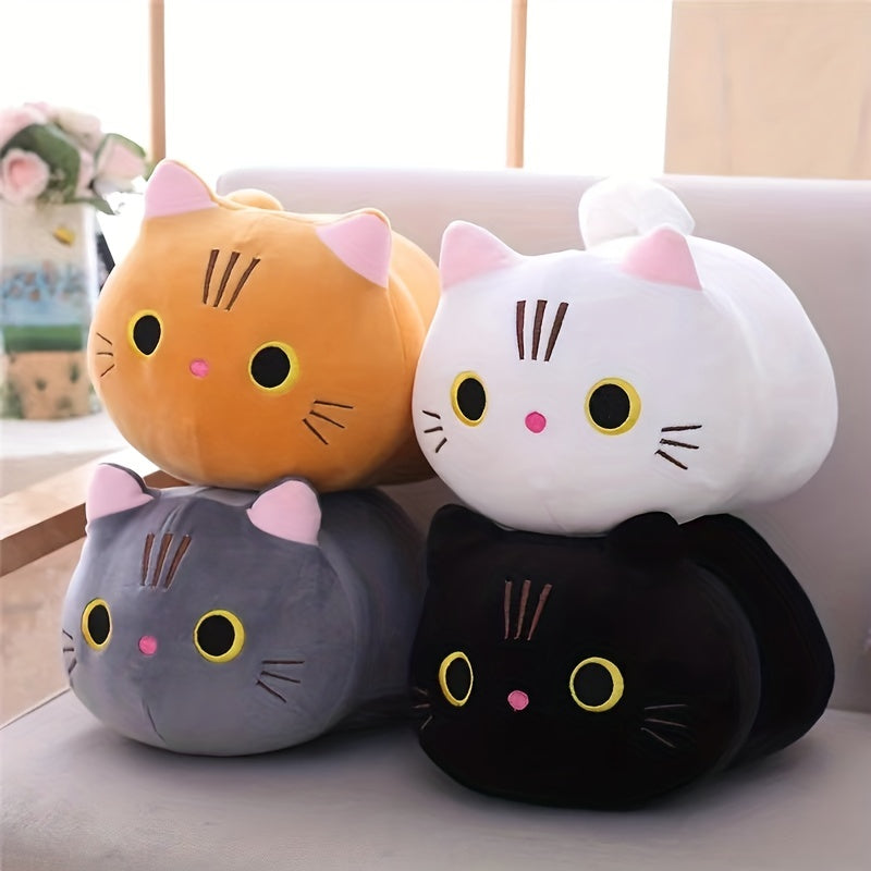 22CM Lovely Cartoon Cat Dolls Stuffed Soft Animal Kitten Plush Pillow Toys Kawaii White Black Cat Gift for Boys Girls