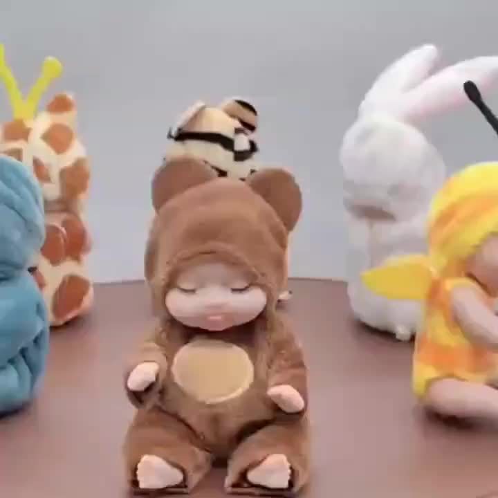 Cute 6-piece set of mini children's dolls - Washable, with animal costumes - Perfect birthday and holiday gifts for girls and boys, Christmas/Halloween gifts, Easter gifts