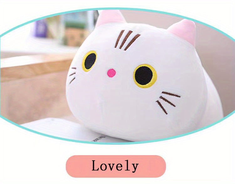 22CM Lovely Cartoon Cat Dolls Stuffed Soft Animal Kitten Plush Pillow Toys Kawaii White Black Cat Gift for Boys Girls