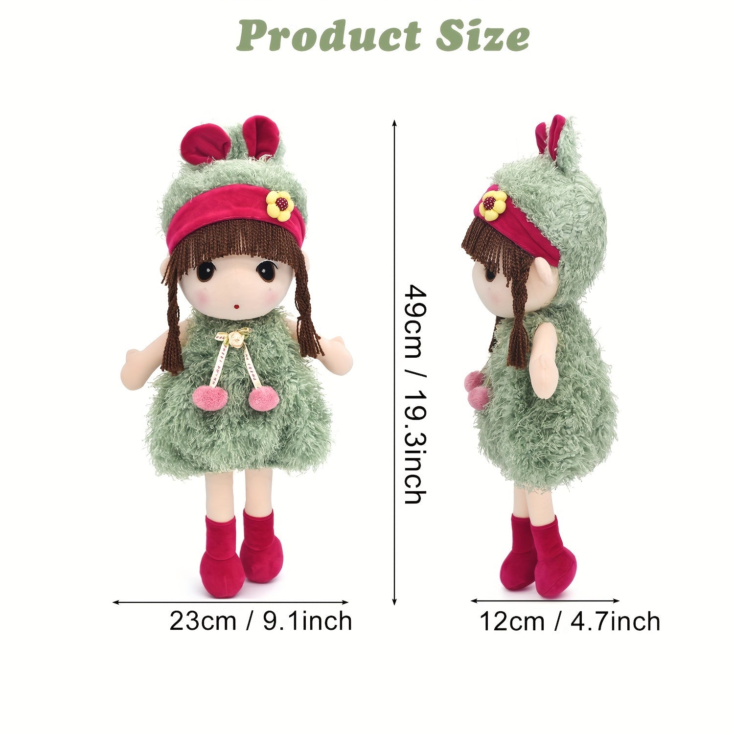 15.7 inch Soft Plush Girl Dollls, Stuffed Figure Toys Cute Rag Dolls gifts for Kids, Children, Girls Christmas Birthday.