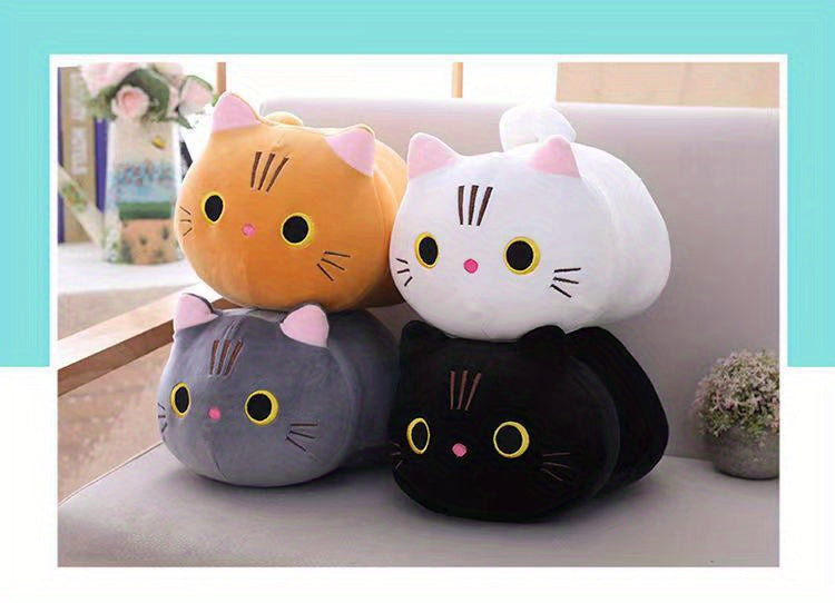 22CM Lovely Cartoon Cat Dolls Stuffed Soft Animal Kitten Plush Pillow Toys Kawaii White Black Cat Gift for Boys Girls