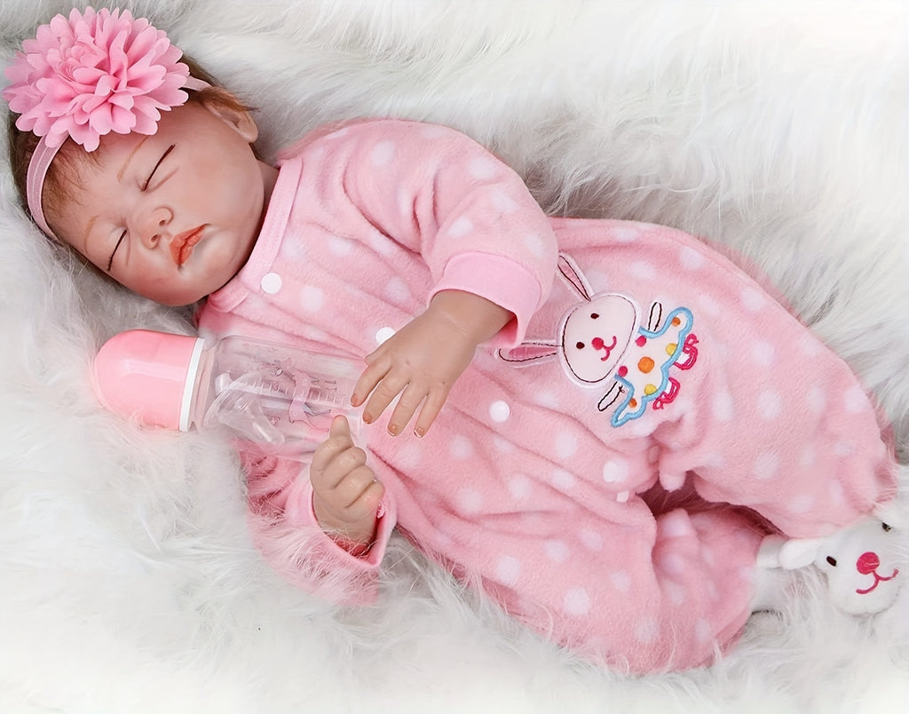 Reborn Doll 22 Inch Lifelike Reborn Baby Dolls, Newborn Girl Doll With Realistic Veins, Handmade Vinyl With Weighted Cloth Body, Advanced Painted Gift Set For Kids Age 3+