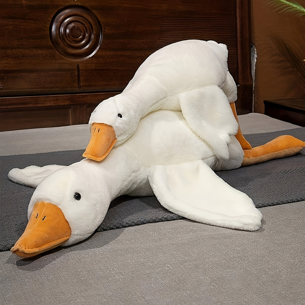3 Sizes Big White Duck Plush Toys Cute Animal Stuffed Soft Dolls Floor Mat Home Decor Girls Birthday Gifts Not Suitable for Sleeping Thanksgiving Gifts Halloween Chirstmas Decor Gifts