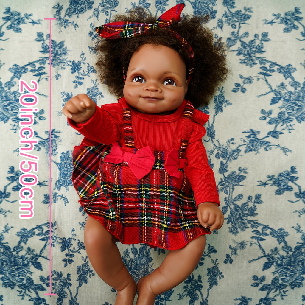 VACOS Lifelike Reborn Baby Dolls - 20-inch Washable Realistic Newborn Baby Black Girl Full Vinyl Waterproof Body That Look Real and Gifts for Kids