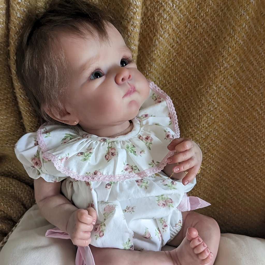 Newborn Baby Doll, 18 Inch Reborn Baby Dolls Soft Touch Baby Doll, Lifelike Realistic Real Looking With Veins Handrooted Hair Toddler For Kids Birthday/Christmas Gifts