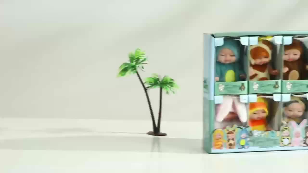 6pcs/set Baby Dolls, Pajama Fairy Baby Dolls Toy Figures Princess Doll Gift Box 4.3Inch Cute Animal Baby Doll - The Perfect Birthday & Holiday Gift, Christmas/Halloween Gifts Easter Gift