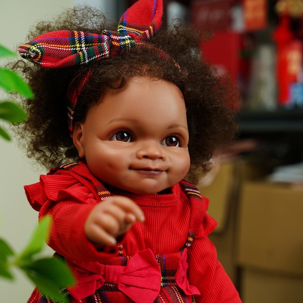 VACOS Lifelike Reborn Baby Dolls - 20-inch Washable Realistic Newborn Baby Black Girl Full Vinyl Waterproof Body That Look Real and Gifts for Kids