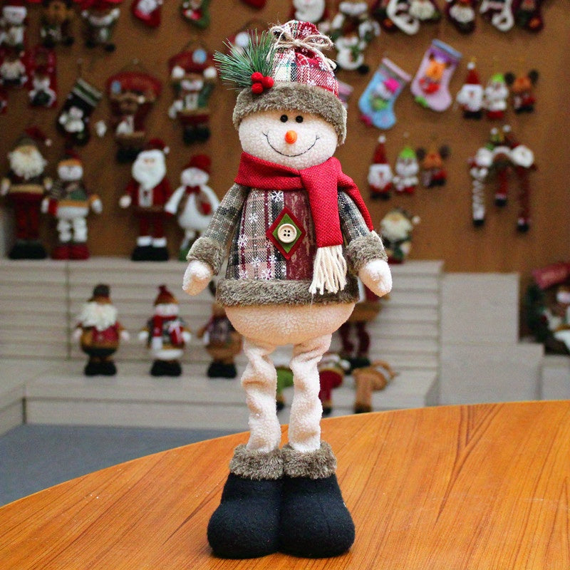 1pc/3pcs, Christmas Dolls Tree Decor New Year Ornament Reindeer Snowman Santa Claus Standing Doll Navidad Decoration Merry Christmas