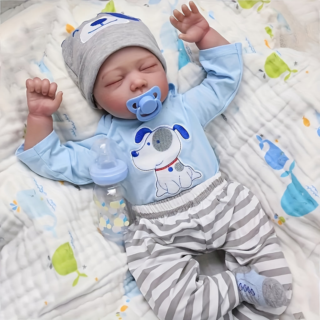 22inch 55cm Reborn Baby Dolls Real Life Soft Silicone Vinyl Realistic Reborn Dolls, Reborn Gentle Touch Dolls Handmade Toy Halloween, Christmas Gift