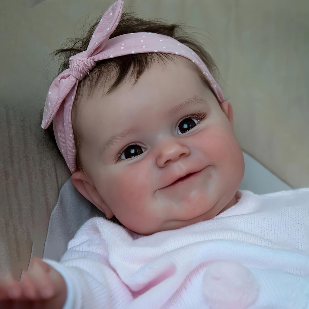 TERABITHIA 20 Inches So Truly Rooted Hair Sweet Smile Lifelike Reborn Baby Doll Crafted In Full Body Silicone Vinyl Anatomically Correct Realistic Newborn Girl Dolls Bath Toy For Girls