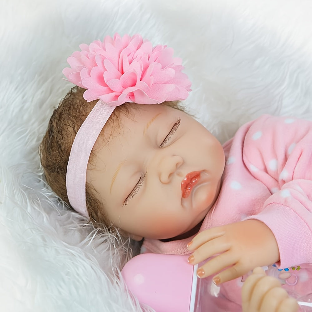 Reborn Doll 22 Inch Lifelike Reborn Baby Dolls, Newborn Girl Doll With Realistic Veins, Handmade Vinyl With Weighted Cloth Body, Advanced Painted Gift Set For Kids Age 3+
