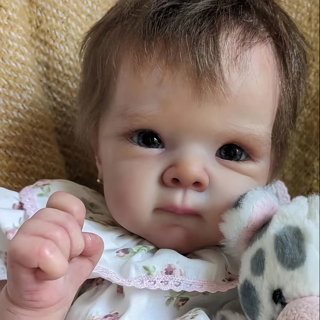Newborn Baby Doll, 18 Inch Reborn Baby Dolls Soft Touch Baby Doll, Lifelike Realistic Real Looking With Veins Handrooted Hair Toddler For Kids Birthday/Christmas Gifts