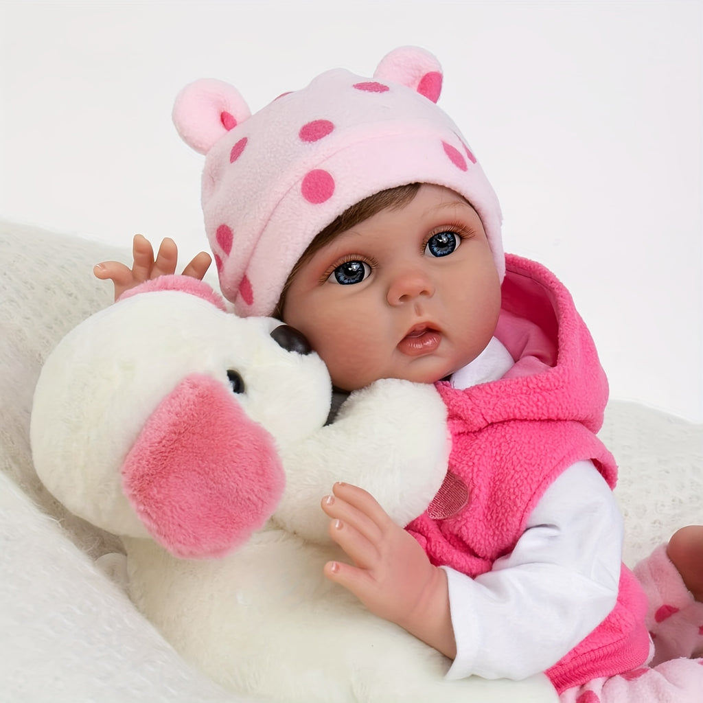 Reborn Dolls 20inch 50cm Realistic Newborn Bebe Girl Soft Silicone Vinyl Baby Dolls Toy With Plush Pink Giraffe For Kids Christmas Gift