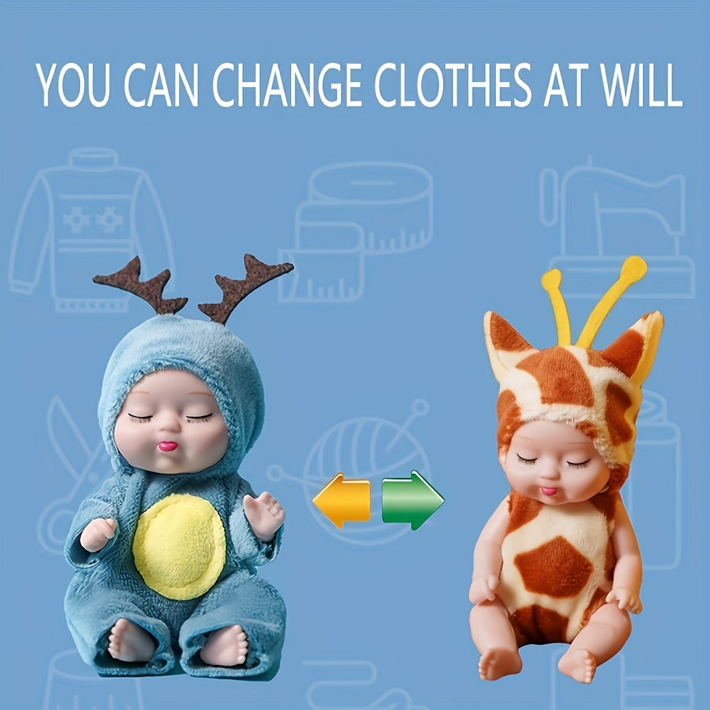 6pcs/set Baby Dolls, Pajama Fairy Baby Dolls Toy Figures Princess Doll Gift Box 4.3Inch Cute Animal Baby Doll - The Perfect Birthday & Holiday Gift, Christmas/Halloween Gifts Easter Gift