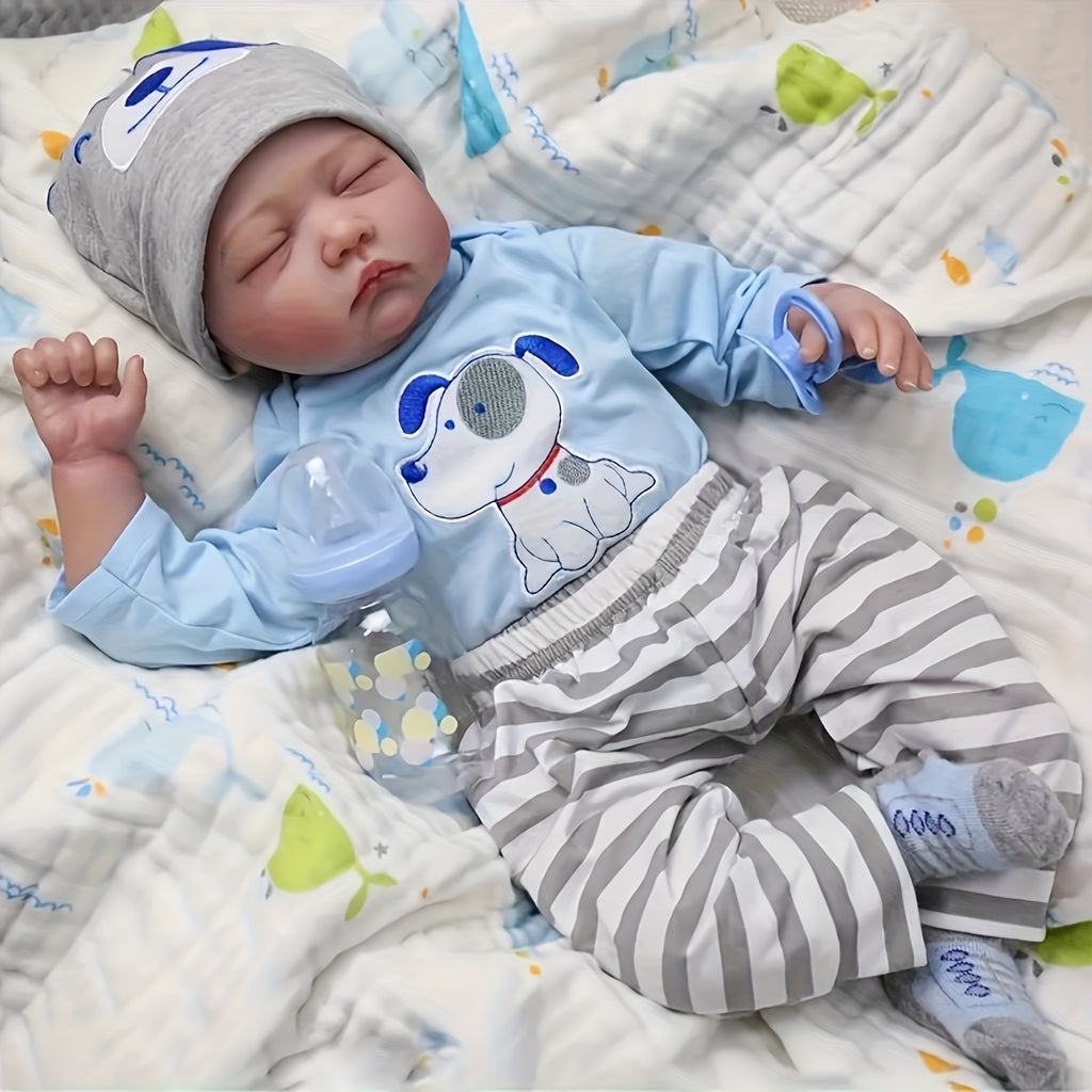 22inch 55cm Reborn Baby Dolls Real Life Soft Silicone Vinyl Realistic Reborn Dolls, Reborn Gentle Touch Dolls Handmade Toy Halloween, Christmas Gift